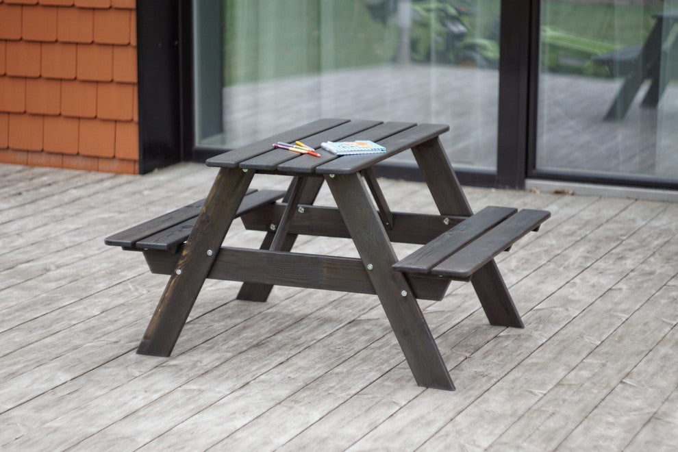 Smelis Kids Picnic Table, Taupe, Gray