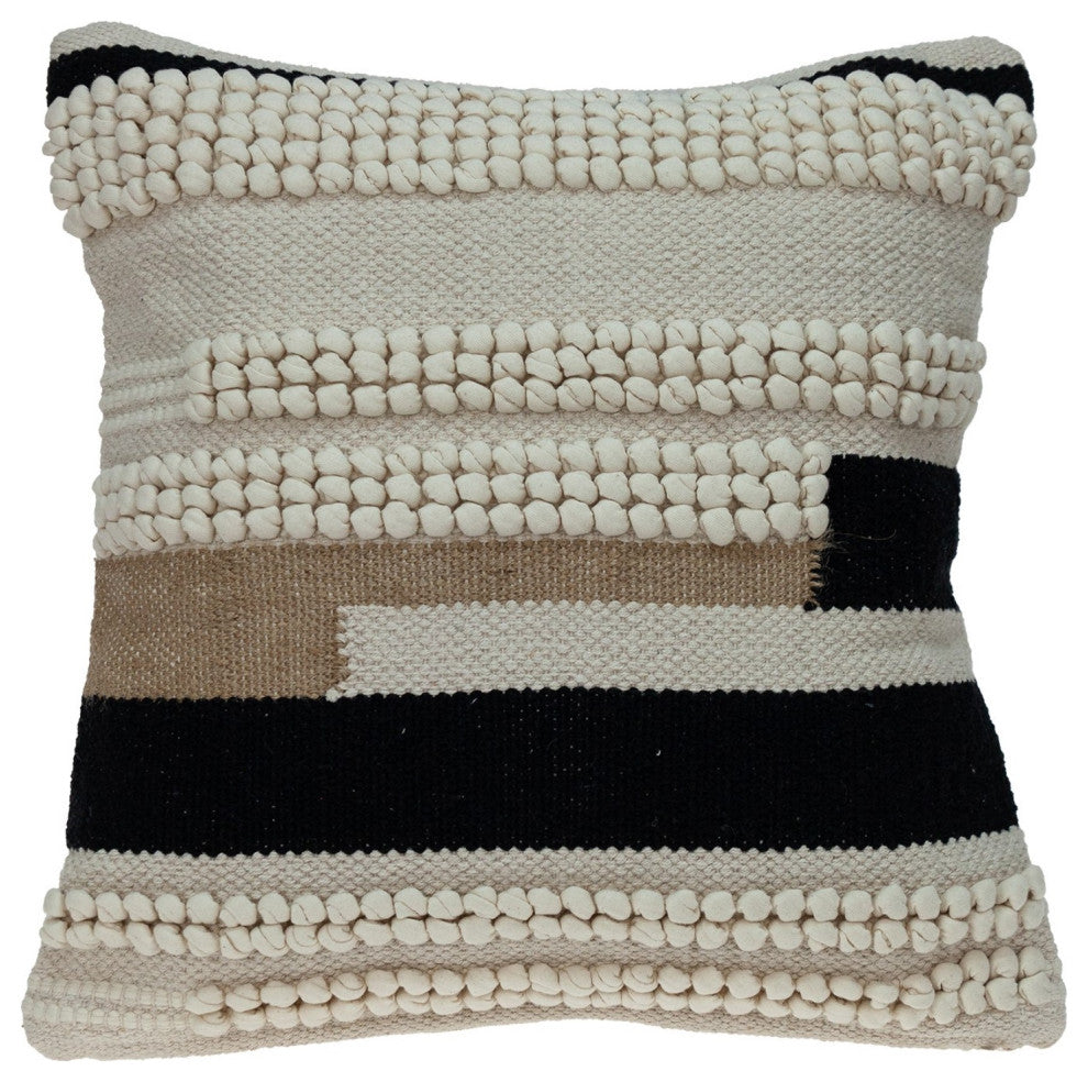 Natural Woven Bohemian Throw Pillow