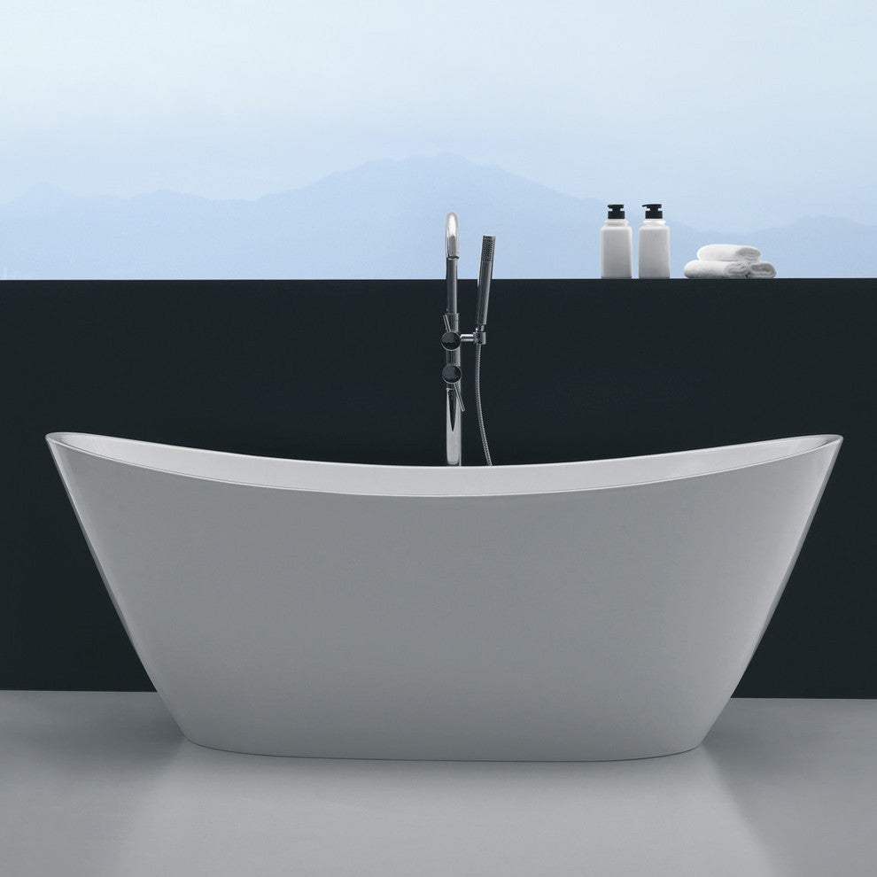 Eviva Bella 67" White Acrylic Free Standing Bathtub
