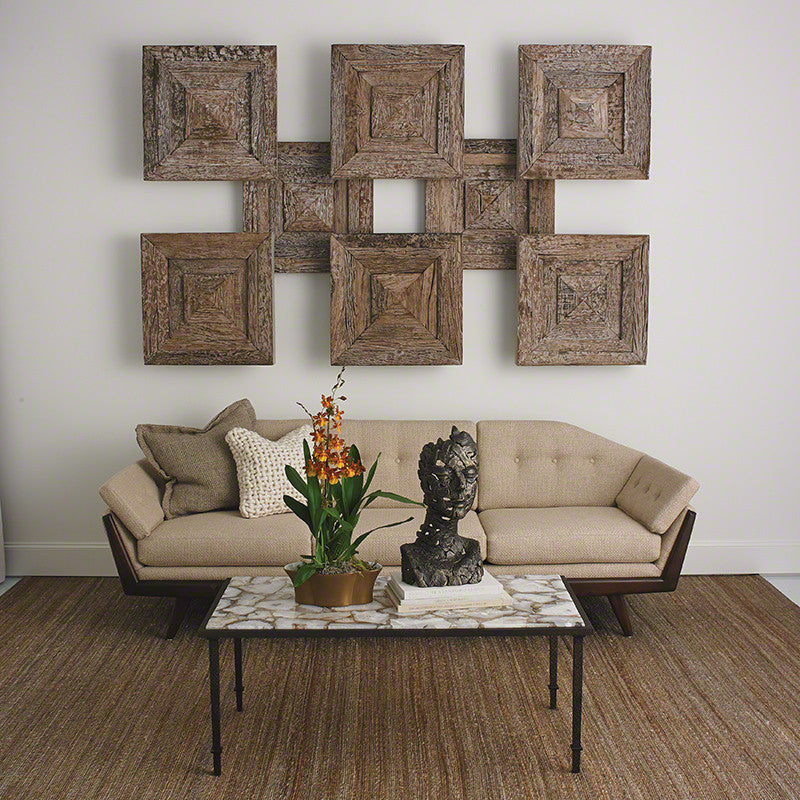 Reclaimed Antique Wood Rustic Wall Square, Panel 24"