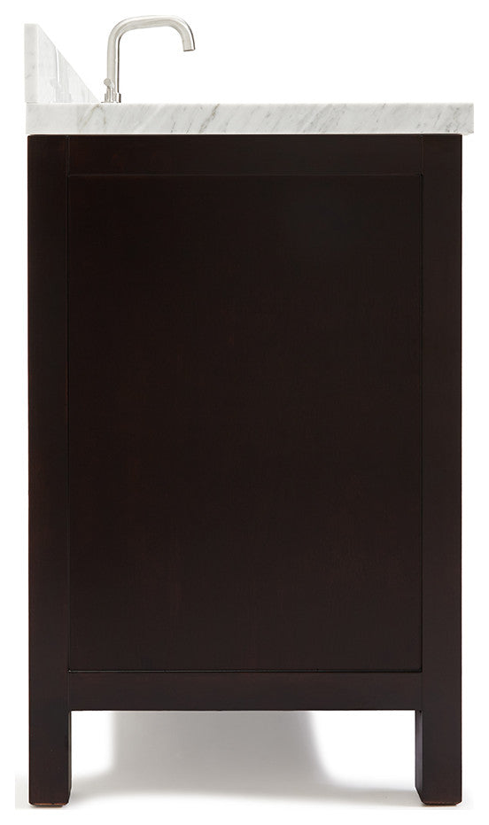 Cambridge 61" Bath Vanity With Marble Top With White Basin