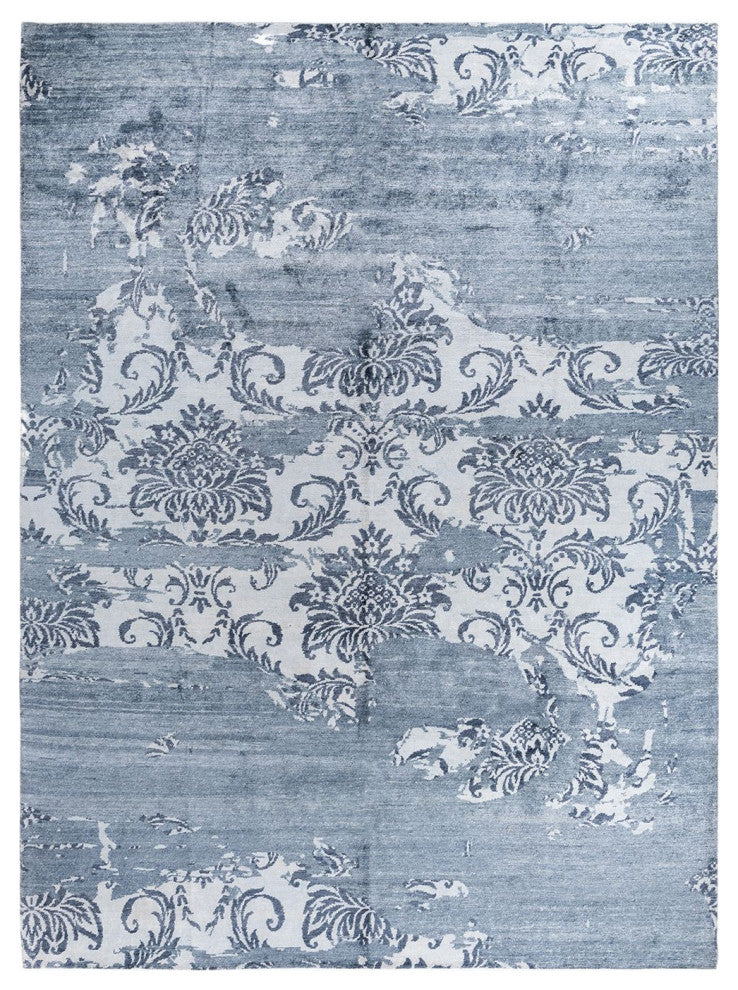 Modern One-of-a-Kind Hand-Knotted Area Rug Gray, 9' 2" x 12' 0"