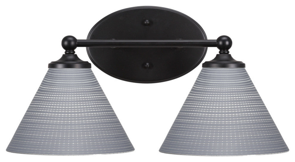 Capri 2-Light Bath Bar, Matte Black/Gray Matrix