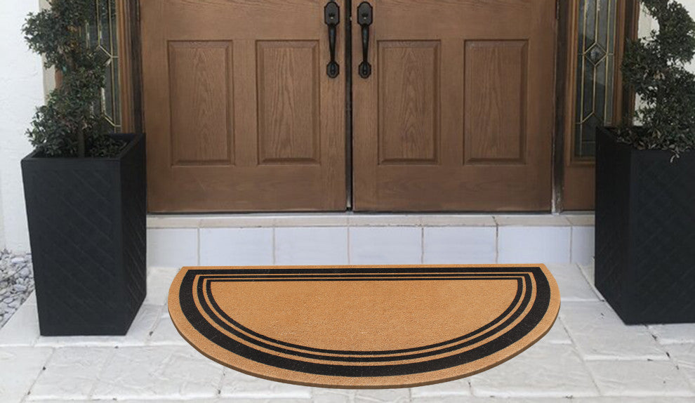A1HC Natural Coir Flock Door Mat for Front Door, 30X60, Durable Doormat
