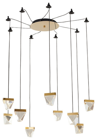 Gold Metal Chandelier With Clear Crystal