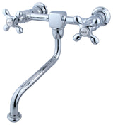 Kingston Brass Wall Mount Bathroom Faucet, Polished Chrome
