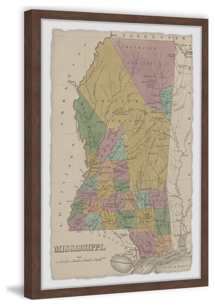 "Colored Mississippi" Framed Painting Print, 12x18