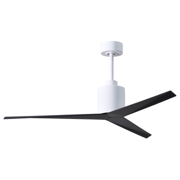 Eliza, 3-Bladed Paddle Fan, Gloss White Finish With Matte Black Blades