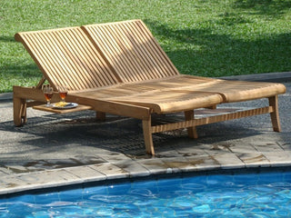 Teak Outdoor Giva Double Chaise Lounger