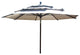 11' Round Market Umbrella Tilt Pulley Canvas Teal Sunbrella Cushion