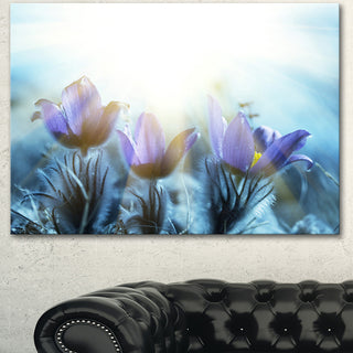 Blooming Blue Spring Flowers, Floral Canvas Art Print, 40"x30"