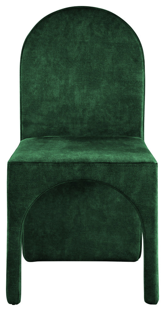 Summer Velvet Upholstered Dining Arm Chair (Set of 2), Green, Side Chair