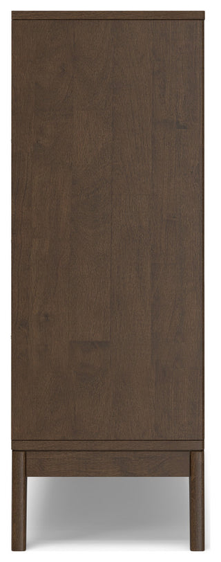 Harper SOLID HARDWOOD Low 6 Cube Storage With Drawers, Walnut Brown