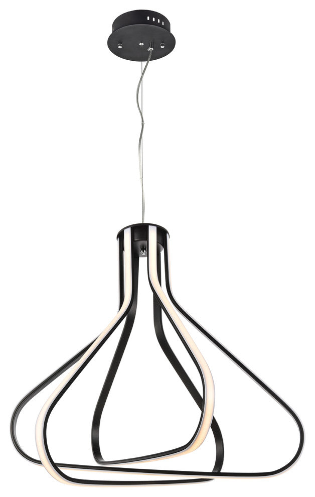 Black Finish 3-Light Pendant