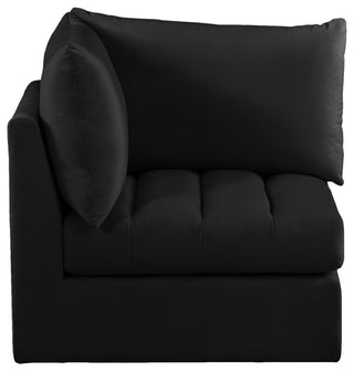 Jacob Velvet Upholstered Modular Corner Chair, Black