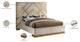 Vector Upholstered Bed, Cream, King, Velvet