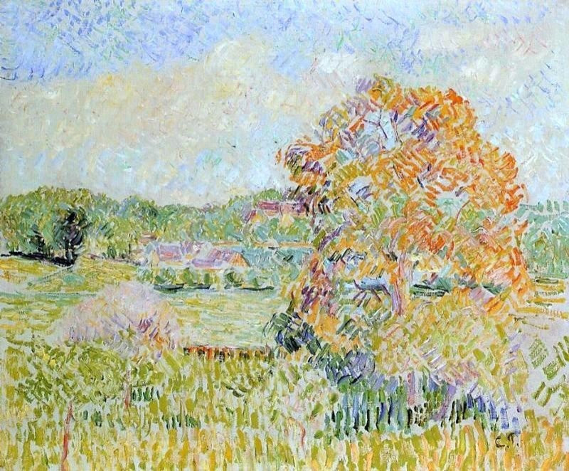 Camille Pissarro Springtime at Eragny, study, Gallery Wrapped Canvas, 20"x25"