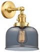 Bell Sconce With Switch, Satin Gold, Plated Smoke