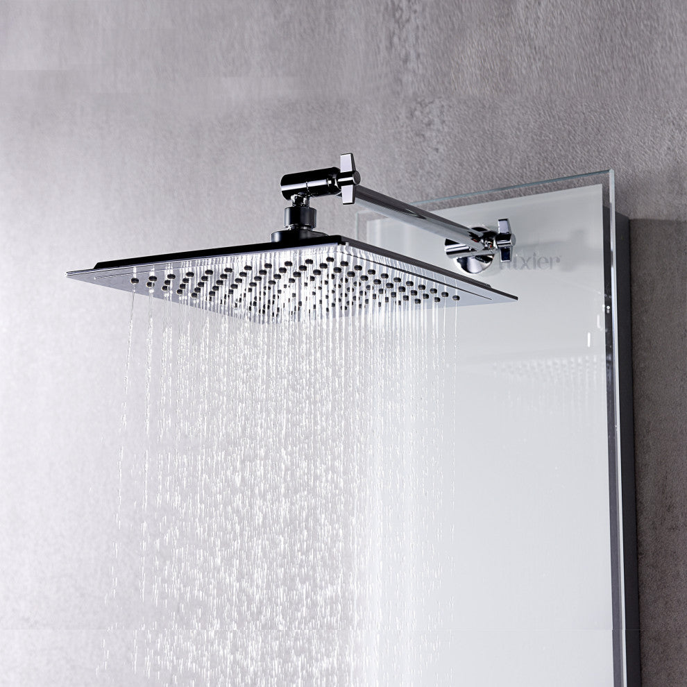 Luxier 51" 6-Jet Shower Panel With Rainfall Shower Head Hand Shower, White