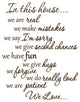 In This House We Do Wall Decals Family Rules Quotes, Brown