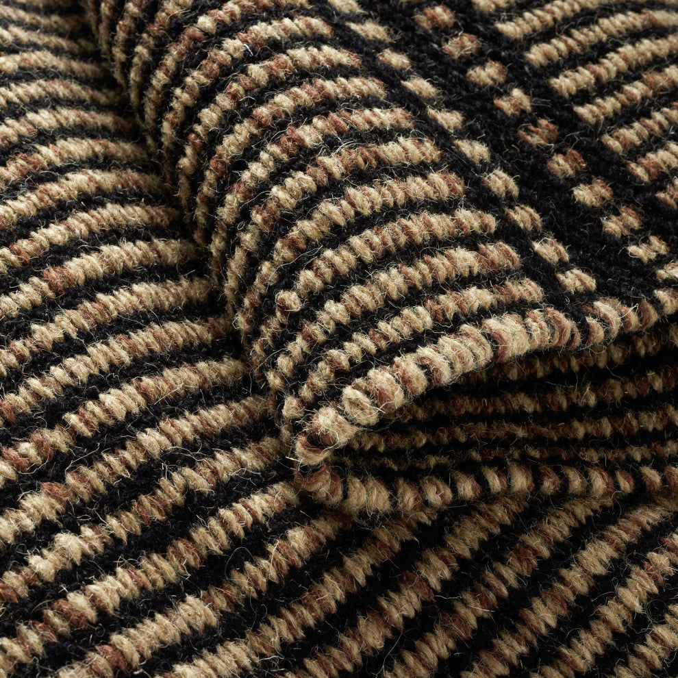 Dash & Albert Malta Camel Handwoven Wool Rug, Black, 2' x 3'