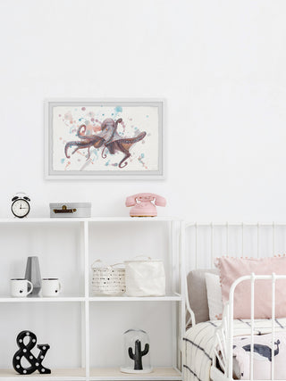 "Artistic Octopus" Framed Painting Print, 24"x16"