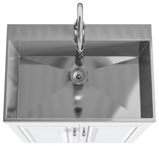 Darwin 28-inch Utility Sink & Cabinet in Pure White