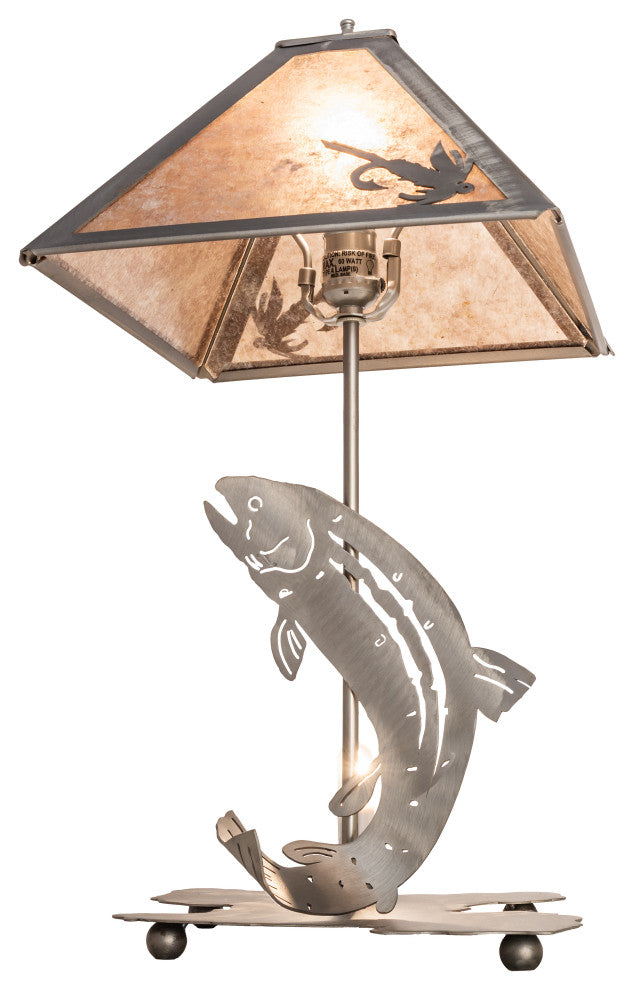 21"H Leaping Trout Table Lamp