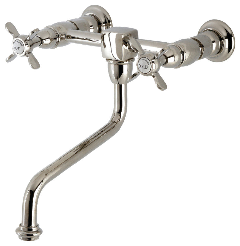 Kingston Brass KS1216BEX Essex Wall Mount Bathroom Faucet, Polished Nickel