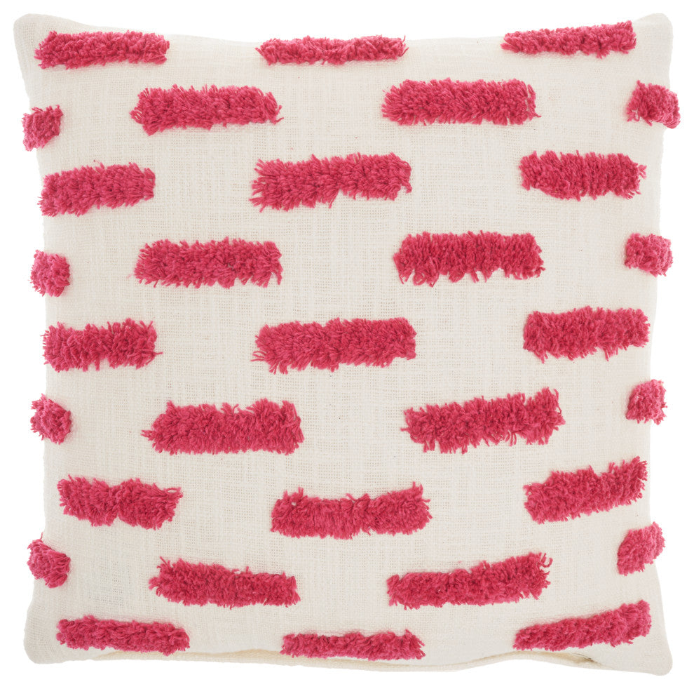 Mina Victory GC576 Throw Pillow, Hot Pink, 18"X18"