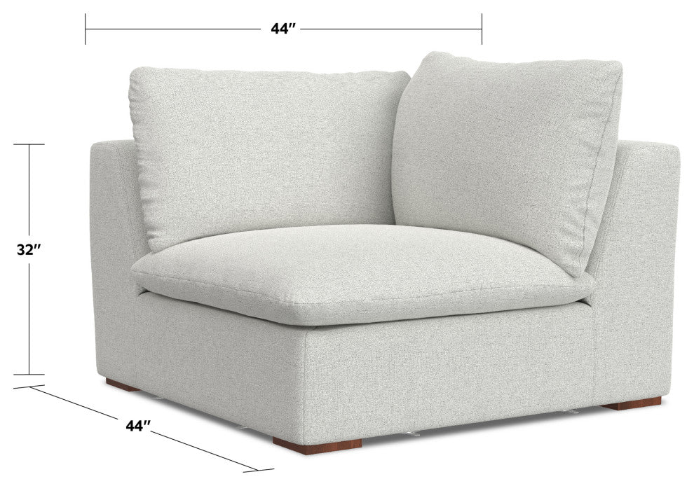 Jasmine Corner Sofa Module in Performance Fabric, Cloud Gray