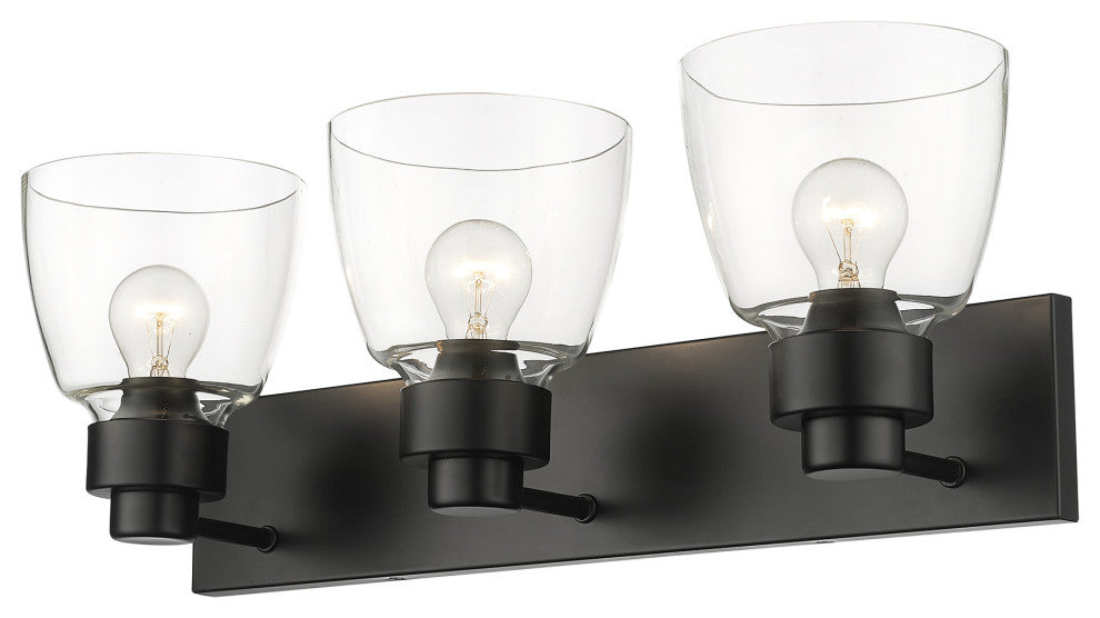 Golden Lighting 0314-BA3 CLR Remy 3 Light 7"W Vanity Light - Pewter