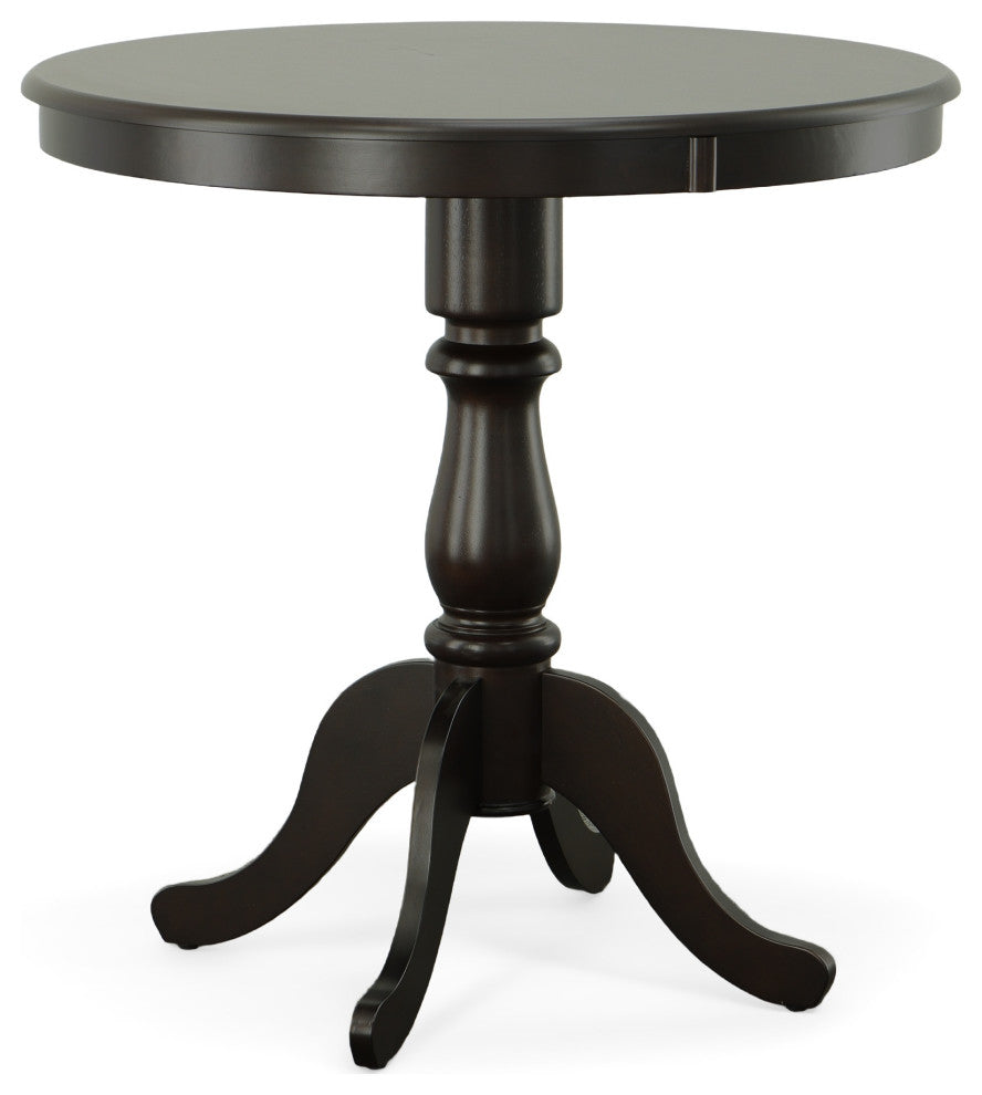 Bella Round Pedestal Bar Table, Blue/Espresso
