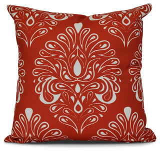 20x20", Veranda, Geometric Print Outdoor Pillow, Orange