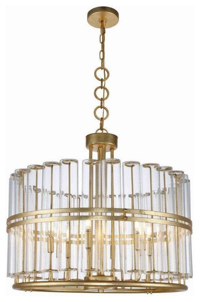 Elegant Lighting Piper Collection Chandelier, Antique Gold Leaf