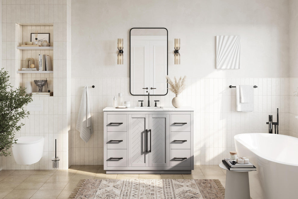 Home Living 48" Single Bathroom Vanity, Grey