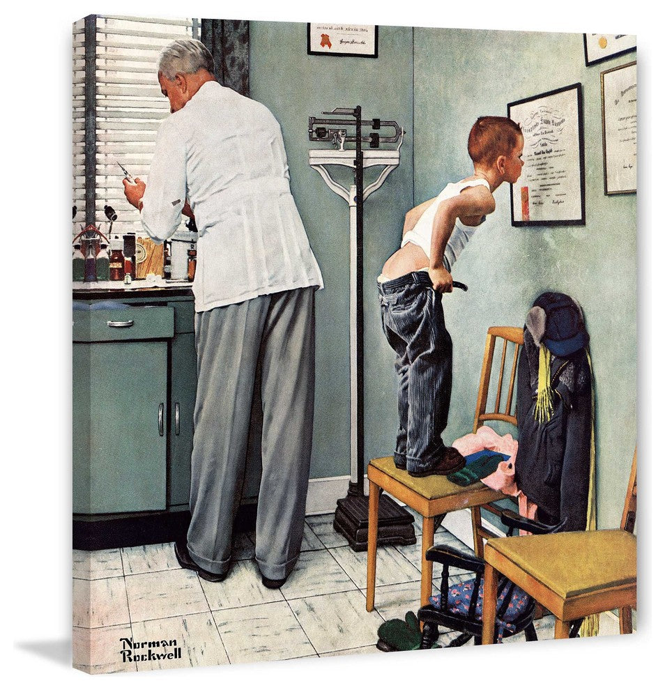 "Before the Shot" Painting Print on Canvas by Norman Rockwell