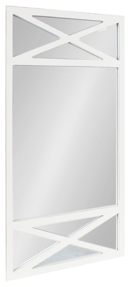 Thacker Framed Wall Mirror, White, 22"x40"