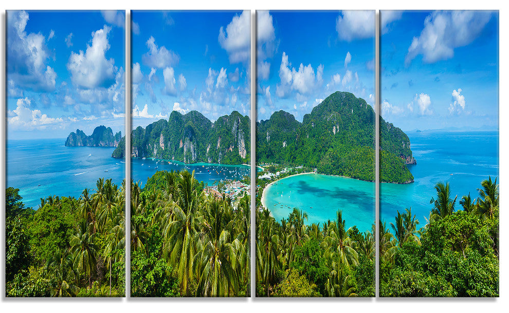"Tropical Island" Panorama Canvas Photo Print, 4 Panels, 48"x28"
