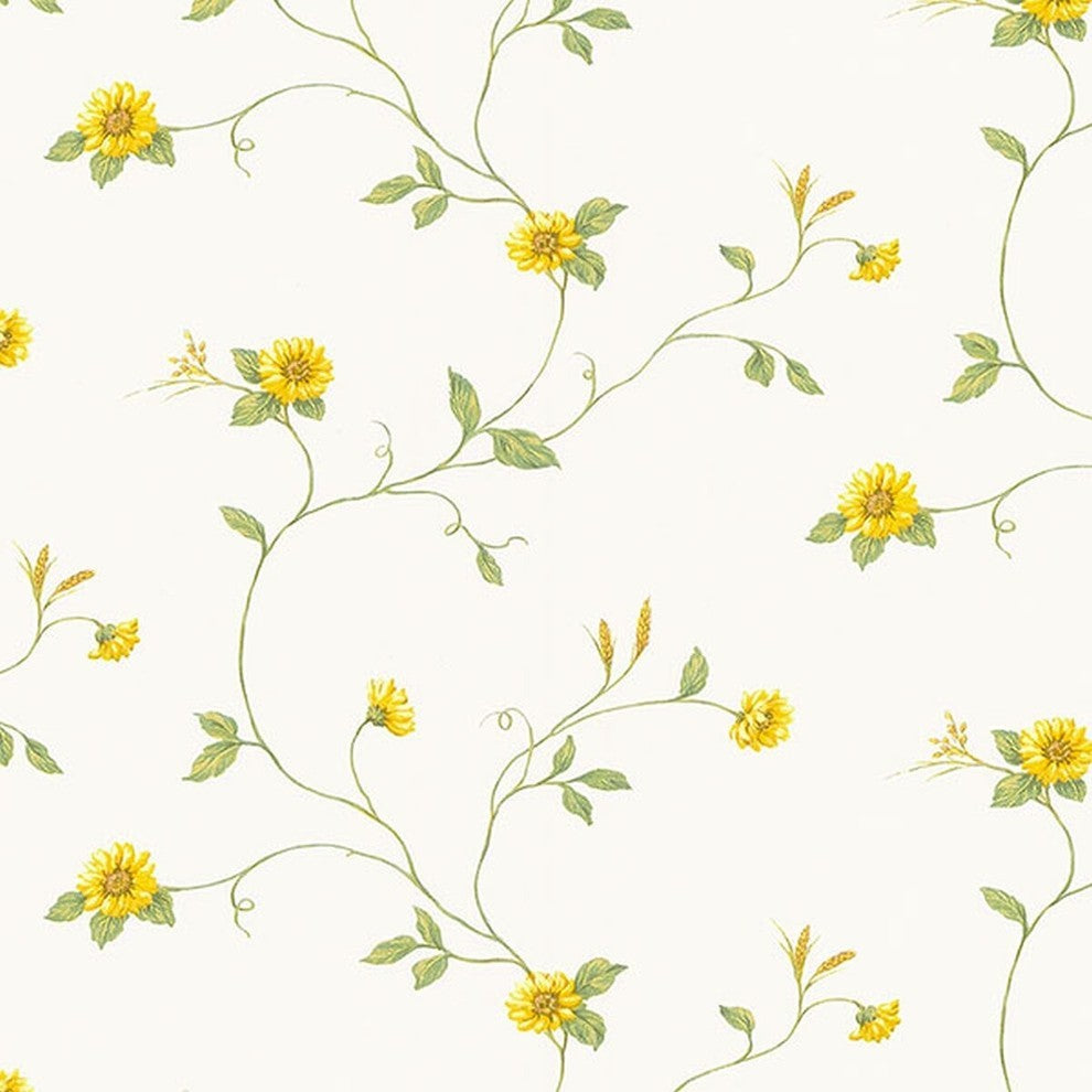 Fresh Kitchens, Pre-Pasted Kitchen Design White, Green Wallpaper Sample