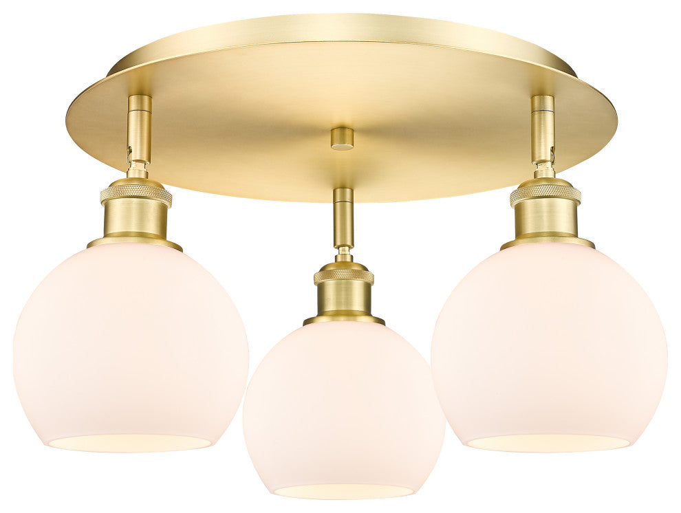 Innovations Athens 3 17.75" Flush Mount Satin Gold