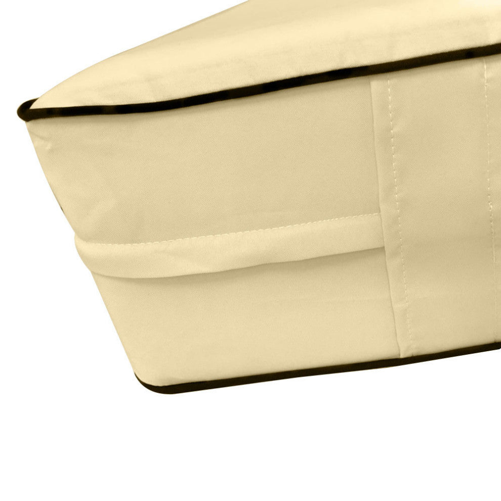 Style6 Twin-XL Contrast Pipe Trim Bolster Pillow Outdoor Slip Cover ONLY AD103