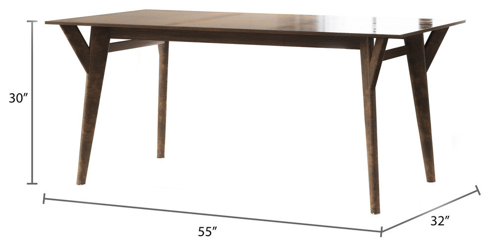 Silas Retro Mid-Century Wooden Dining Table