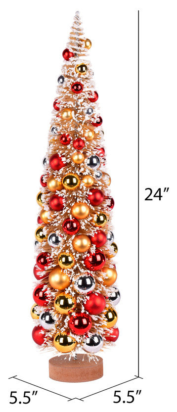 Vickerman Ls203824 24" Artificial Christmas Tree, Red, Gold, Silver Ornament