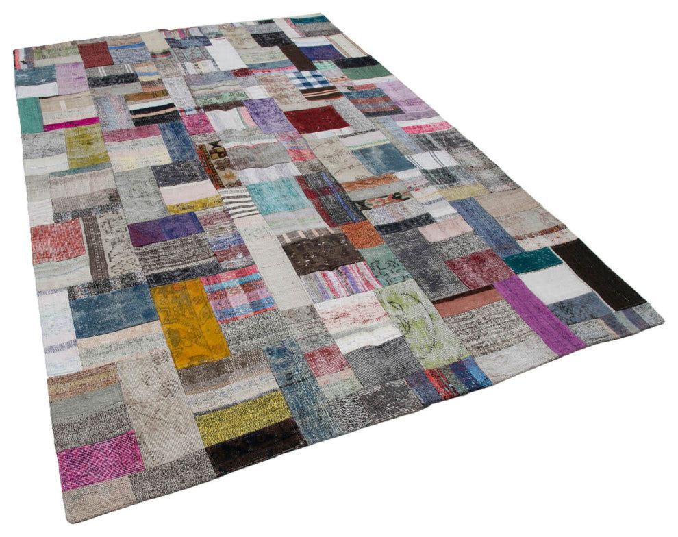 Rug N Carpet - Handmade Turkish 6' 6'' x 9' 10'' Rustic Patchwork Kilim Rug