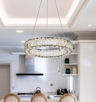 Elegant Lighting 3503D17 Monroe 18"W LED Crystal Ring Chandelier - Gold