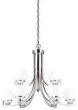 Metropolis 9L Chandelier Satin Nickel