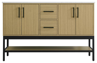 Home Living 54" Double Bathroom Vanity, Honey Brown