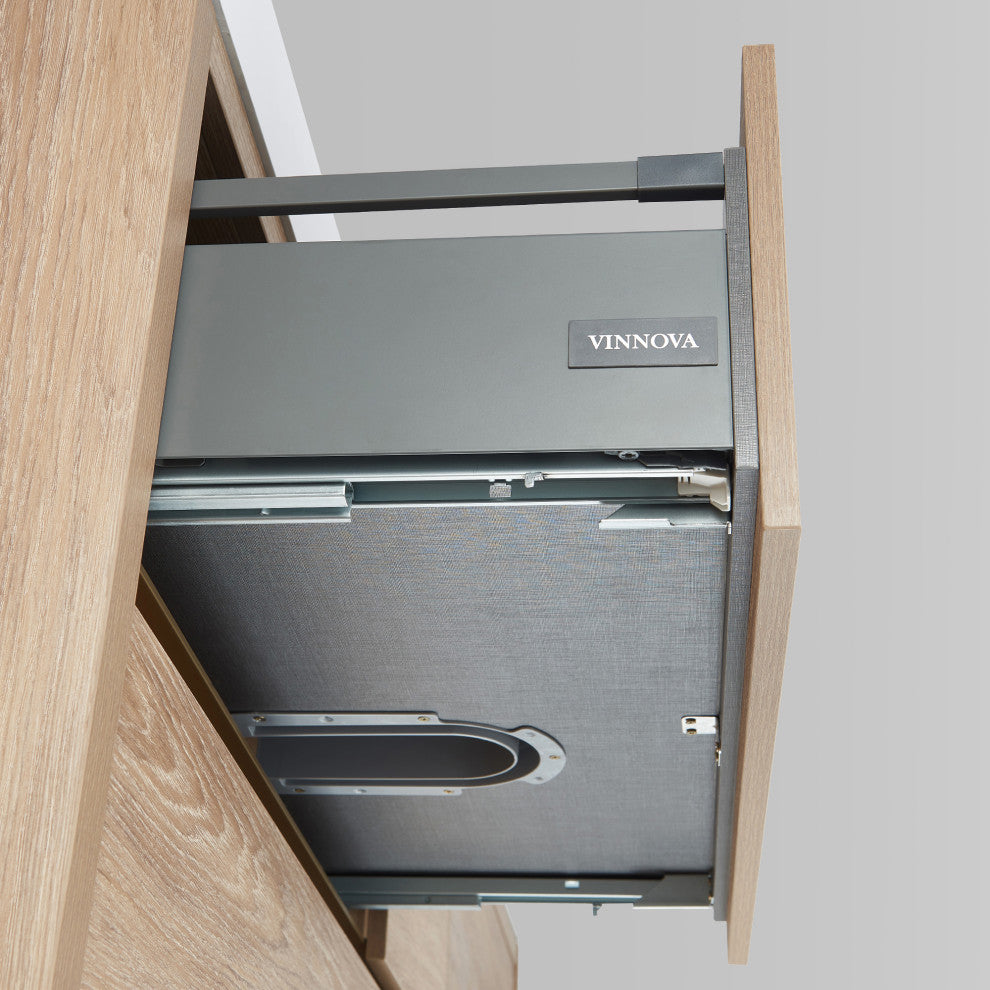 Huesca Bath Vanity, Integrated Sink Top, North American Oak, 36", With Mirror