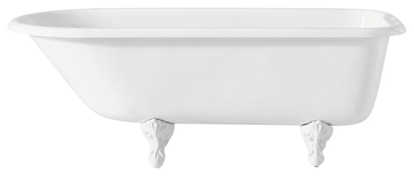Cheviot Products Traditional Cast Iron Bathtub With Faucet Holes, White